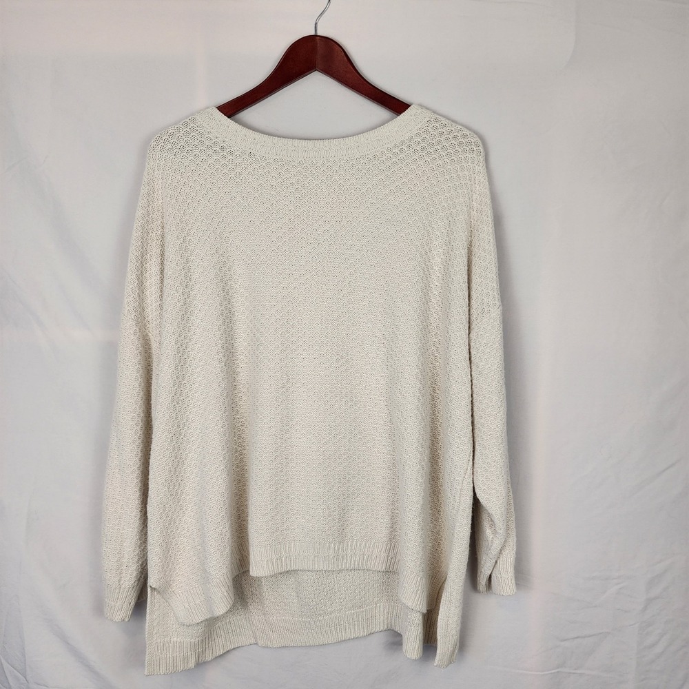 Fat Face Cream Ivory Chunky‎ Knit Fisherman Sweater Women's Size 20